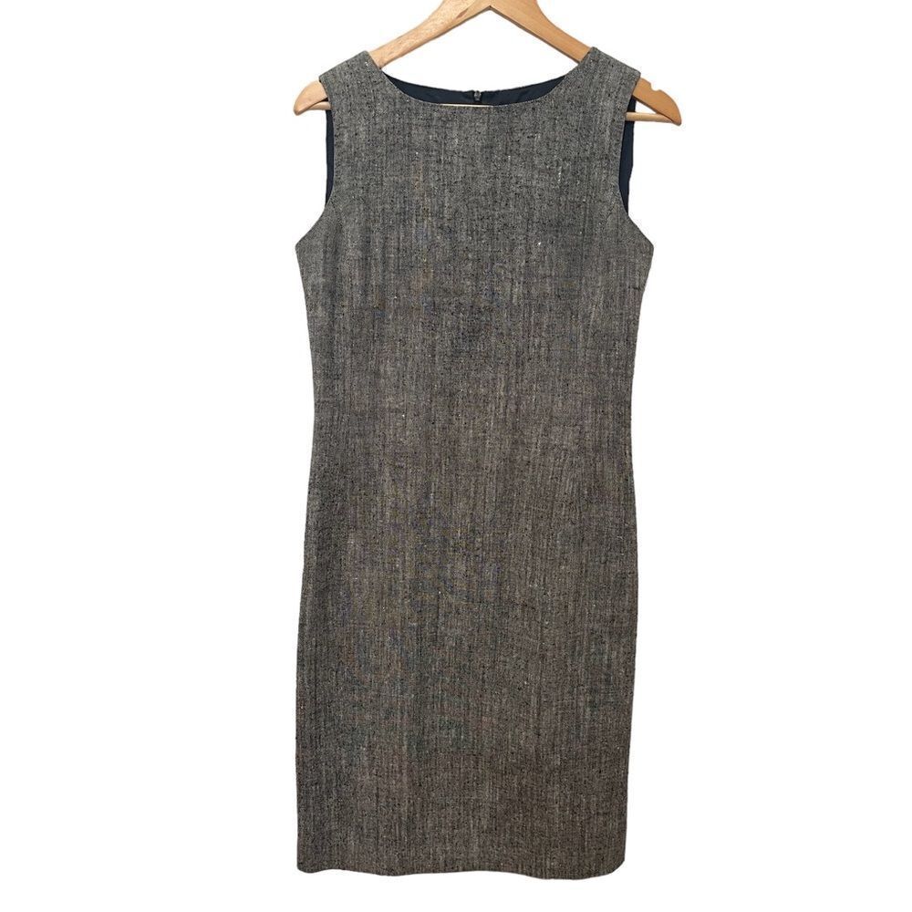 Barry Bricken Sleeveless Herringbone Midi Dress Size 6